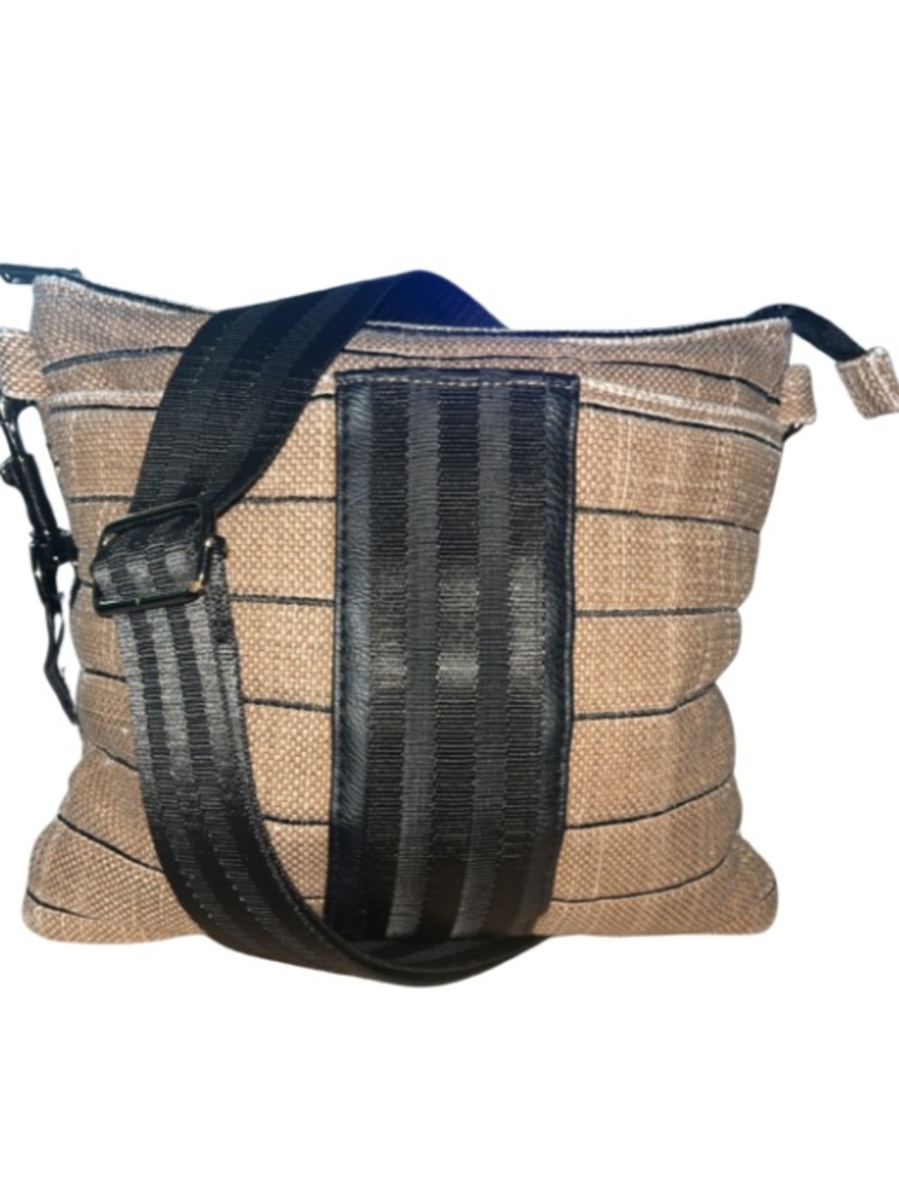 Think Royln Farrah Quilted Linen
Striped Crossbody Messenger Bag